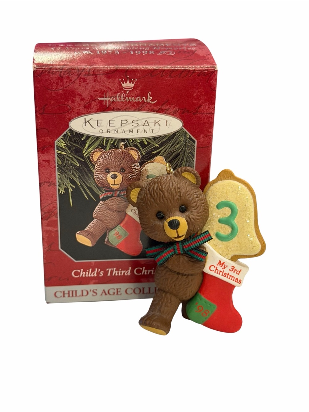 Hallmark Child's Third Christmas Child's Age Collection Keepsake Ornament Bear